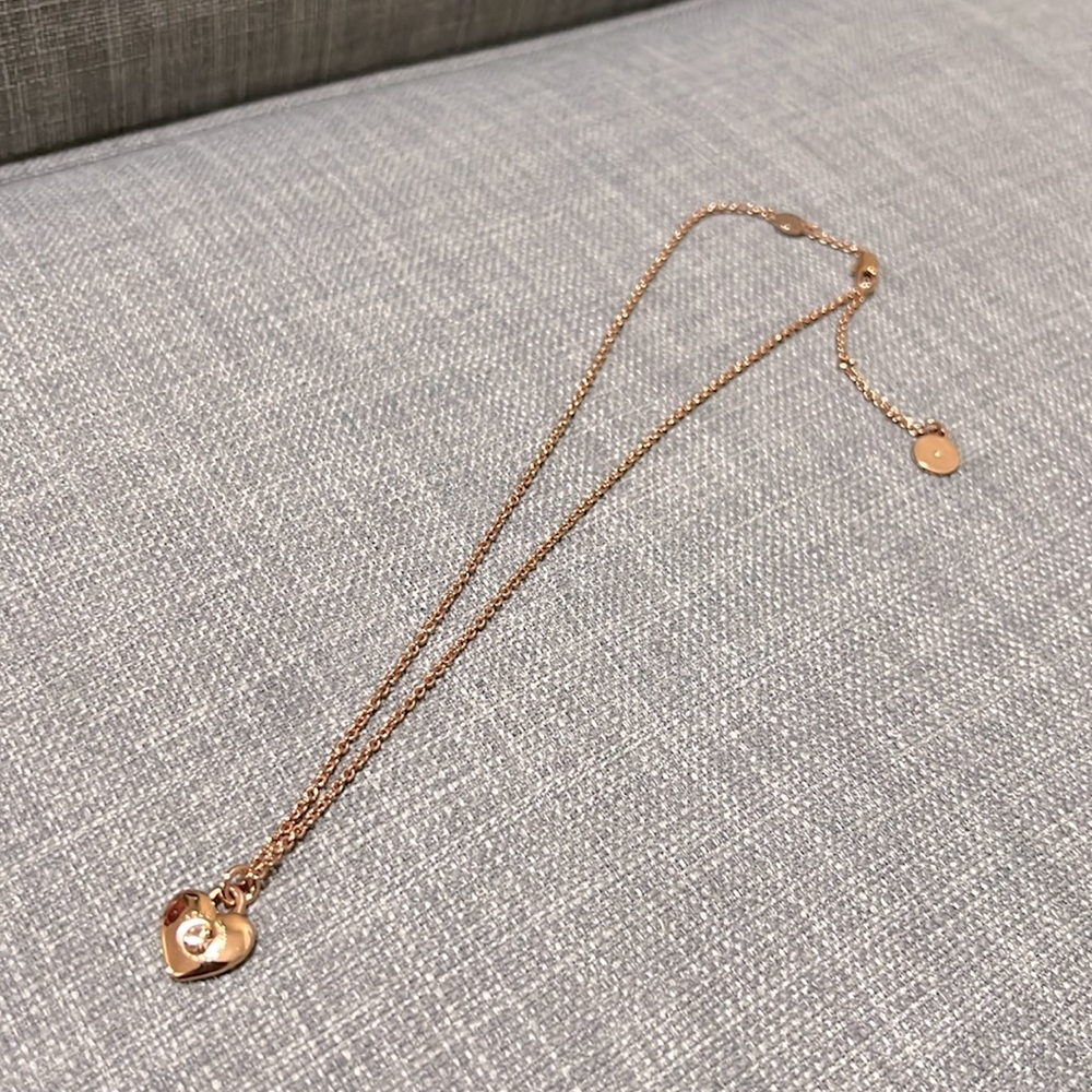 New Marc Jacobs Gold / Crystal Heart Necklace and Earrings set - Picture 3 of 8
